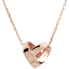Collier Coeur Pliage - or rose 9 carats