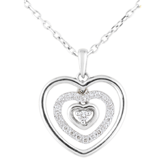 Collier Coeur Orma or blanc 9 carats