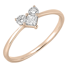 Bague Précieux Secret - Lovely - or rose 9 carats et diamants 