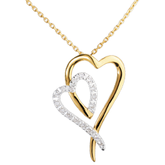 Collier Reflet - 17 diamants - or blanc et or jaune 18 carats