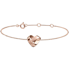 Bracelet Cœur Pliage Or Rose 18 carats