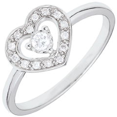 White Gold Tiphanie Heart Ring
