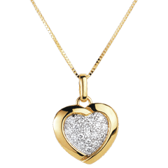 Pendentif Sweet Heart Jaune - 18 diamants - or jaune 18 carats