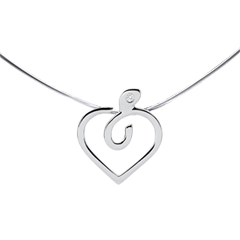 Collier Diapple - or blanc 9 carats