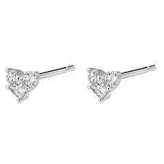 Précieux Secret Stud Earrings - Mini Lovely - 9 karat white gold and diamonds 