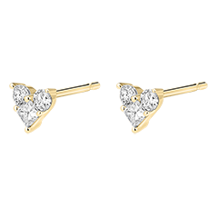 Précieux Secret Stud Earrings - Lovely - 9 karat yellow gold and diamonds