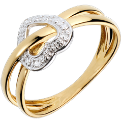 Bague planète amour - or blanc et or jaune 18 carats