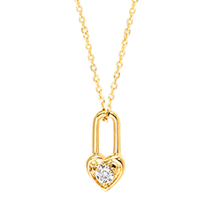 Collier Cléora – Or jaune 9 carats et diamant synthétique