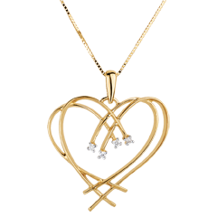 Sparkle Heart Pendant - 4 Diamonds