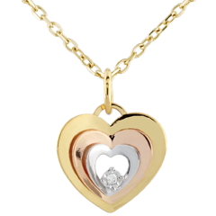 Pendentif coeur Boudoir - trois ors 9 carats