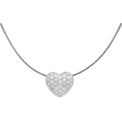 Collier Coeur Monica - or blanc 18 carats
