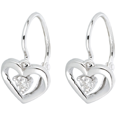 White Gold and Diamond My Love Earrings