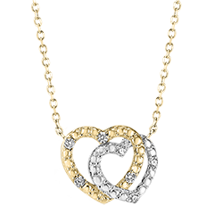 Précieux Secret Necklace - Heart Accomplices - 18 karat white and yellow gold and diamonds 
