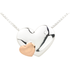 Necklace Sweet Hearts - Pink gold and white gold