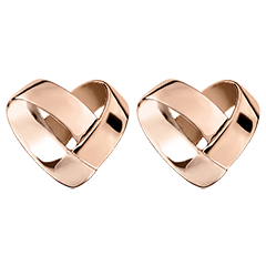 Folding Heart stud earrings – 18ct rose gold