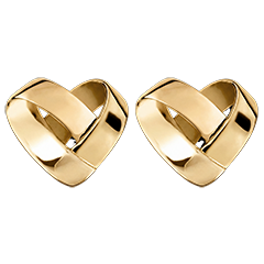 Folding Heart stud earrings – 9ct yellow gold