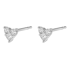 Précieux Secret Stud Earrings - Lovely - 9 karat white gold and diamonds
