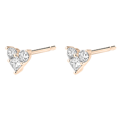 Pendientes Pulgas Precioso Secreto - Lovely - oro rosa de 9 quilates y diamantes