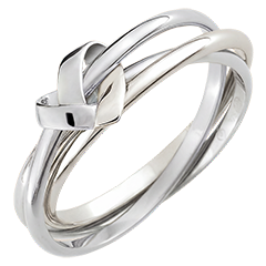 Anillo trilogía Corazón Plegado – Oro blanco 9 quilates