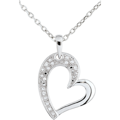 Colgante Corazón Twist - oro blanco 9 quilates