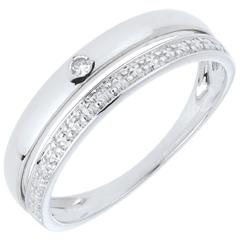 Pretty Wedding Ring - White gold - 18 carats