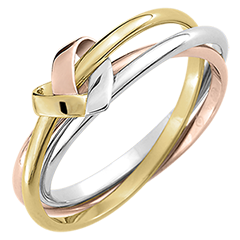 Anello cuore Pliage 3 anelli - 3 ori 18 carati