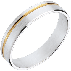 Alianza Mathis - oro amarillo y blanco 18 quilates 