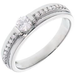 Anillo de Pedida Solitario Destino - Eugénie - oro blanco 18 quilates - diamante 0. 22 quilates