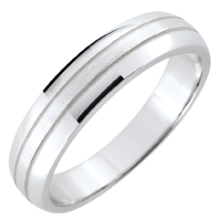 Alianza hombre Cronos - oro blanco rugoso 9 quilates