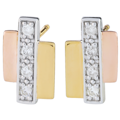 Orecchini Erina - Oro bianco, Oro giallo e Oro rosa - 8 Diamanti 