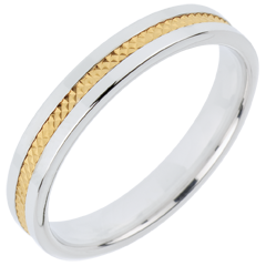 Fede nuziale - Giulietta - Oro bianco e Oro giallo - 18 carati