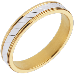 Fede nuziale Esther II- Oro bianco e Oro giallo - 18 carati