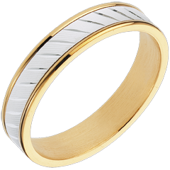 Fede nuziale Esther II- Oro bianco e Oro giallo - 18 carati