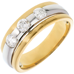Trilogy Eclissi - Oro giallo e Oro bianco - 18 carati - 3 Diamanti - 0.59 carati