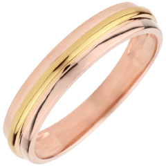 Fede nuziale Elio - Oro rosa e Oro giallo - 18 carati