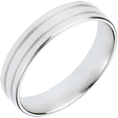 Fede nuziale - Gladiatore - Oro bianco - 18 carati