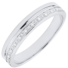 Alliance Elégance or blanc 9 carats et diamants