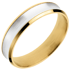 Anneau Dandy - 5mm - or blanc et or jaune 18 carats
