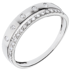 Anneau Féérie - Couronne d'Étoiles - petit modèle - or blanc 18 carats