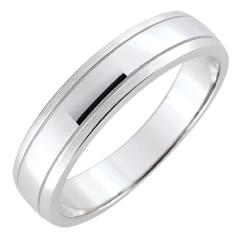 Alliance homme Horizon - or blanc 18 carats brossé