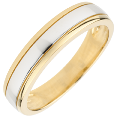 Alliance Horizon bicolore - or blanc et or jaune 18 carats
