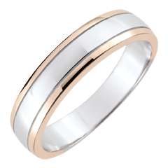 Alliance homme Horizon - or blanc et or rose 9 carats