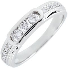 Bague Trilogie Helwen - or blanc 18 carats