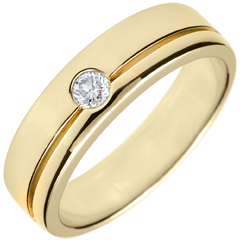 Yellow Gold Diamond Olympia Wedding Band - Large Model - 18 carats