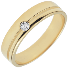 Yellow Gold Diamond Olympia Wedding Band - Medium Model