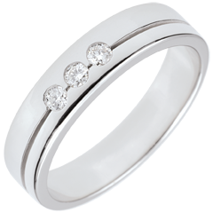 White Gold Olympia Trilogy Wedding Band - Average Model