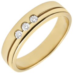 Yellow Gold Olympia Trilogy Wedding Band - Medium Model