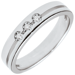 White Gold Olympia Trilogy Wedding Band - Small Model - 18 carats