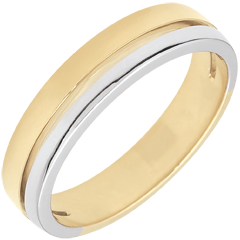 Bi-colour Gold Olympia Wedding Band - Small Model - 18 carats