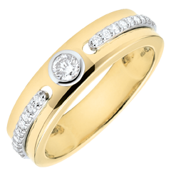 Bague Solitaire Promesse - or jaune 18 carats et diamants